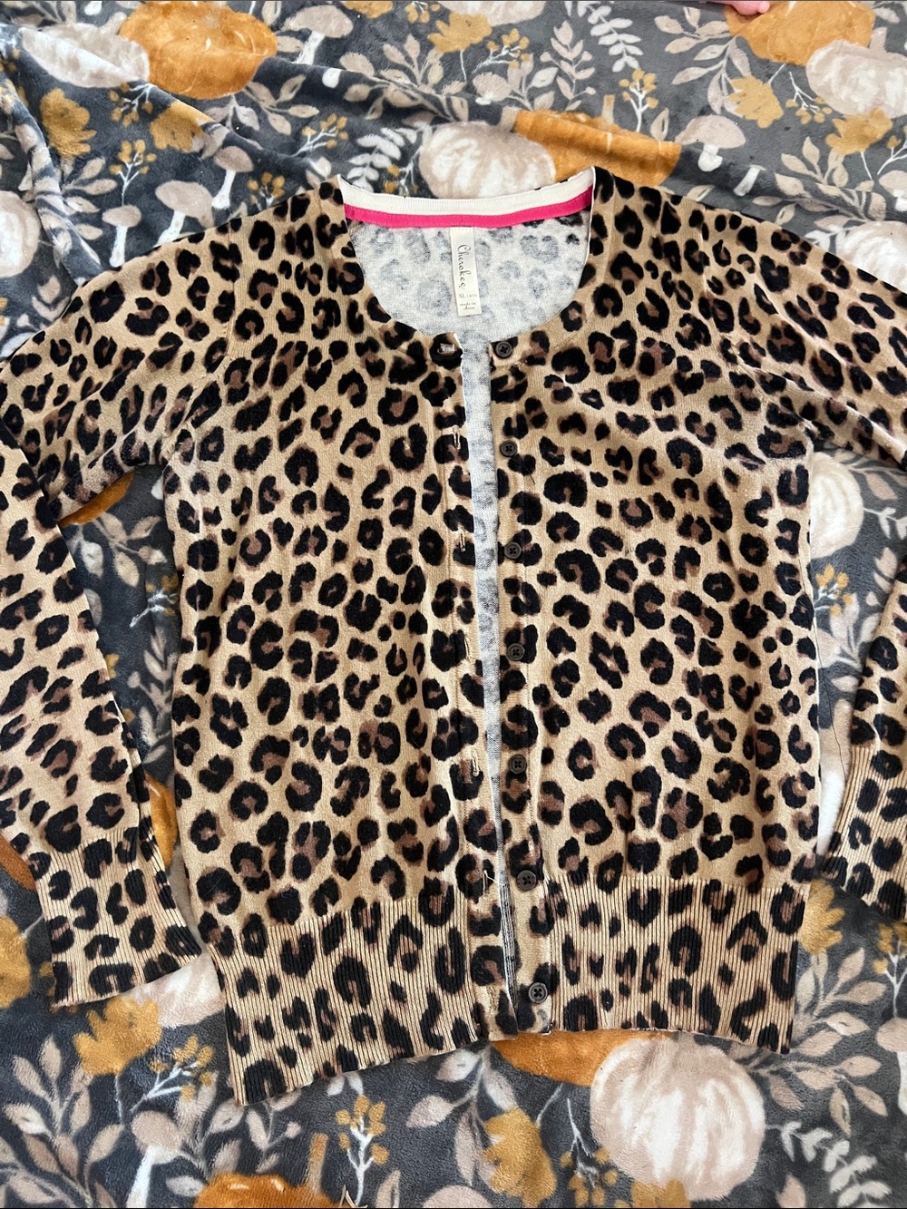 Cherokee Leopard Print Cardigan